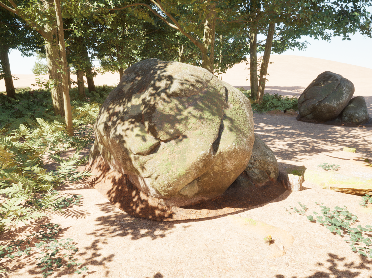 A Gap between a rock prop and the landscape